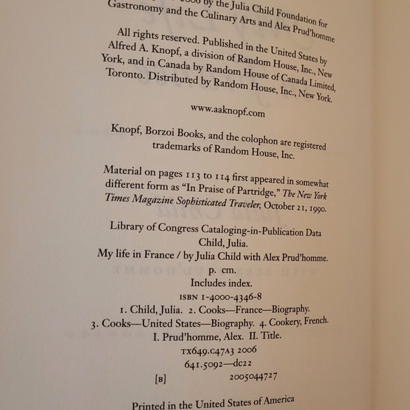 My Life In France, Julia Child with Alex Prud’homme, First Edition - Picture 3 of 12
